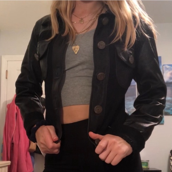 RARE MOSCHINO Vintage Leather Jacket - Picture 1 of 7